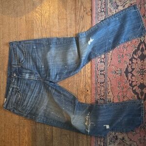 J. Crew Kaihara Japanese denim 770 Straight Distressed jeans 34x30